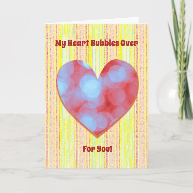 Carte Heart Bubbles Over For You Love Valentine Card (Devant)