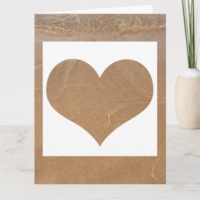 Carte Heart Coastal Sandy Océan Nautique Cute Beach (Devant)