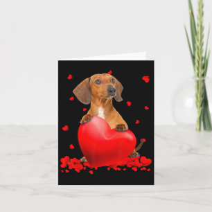 Carte Heart Dachshund Amoureux des chiens Noël Valentine