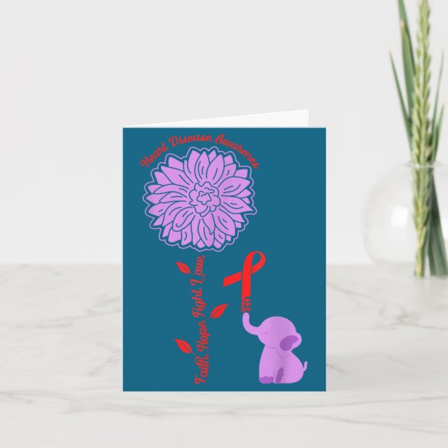 Carte Heart Disease Awareness Faith Hope Fight Love Card (Devant)