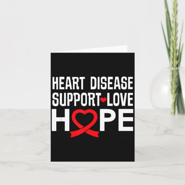 Carte Heart Disease Suprt Love Hope Red Ribbon  (Devant)
