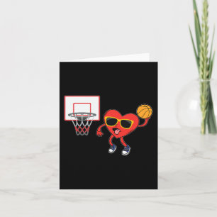 Carte Heart Dunk Joueur de basket Valentines Jour Amour