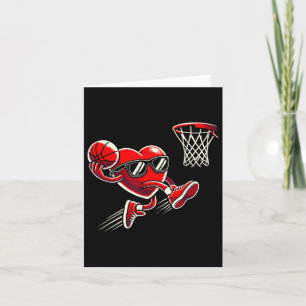 Carte Heart Dunking Basketball Valentines Jour Garçons F
