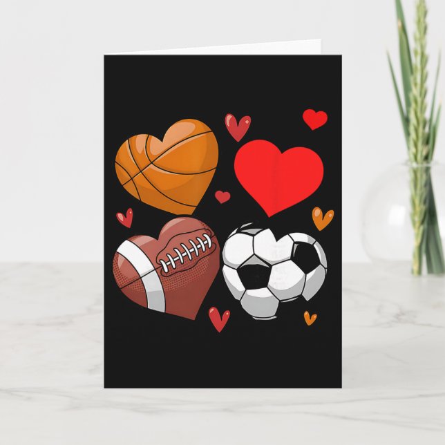 Carte Heart Footbyll Bysketbyll Football Saint-Valentin  (Devant)