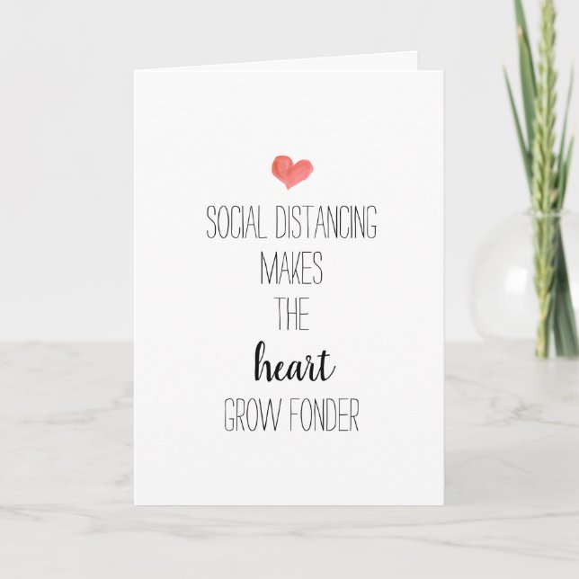 Carte heart grow fonder, social distancing (Devant)