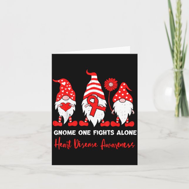 Carte Heart Health Gnome Heart Disease Awareness Chd Red (Devant)