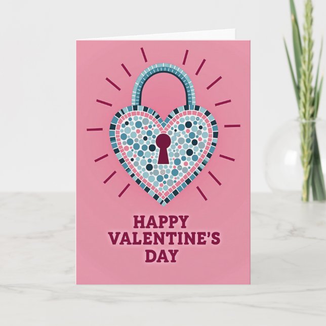 Carte Heart Mosaic Valentines Day Card (Devant)