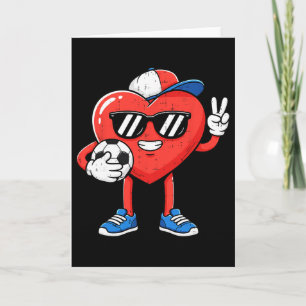 Carte Heart Play Soccer Saint-Valentin Pour Adolescents