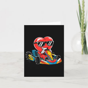 Carte Heart Racing Go-kart Heart Valentines Day Boys Gir