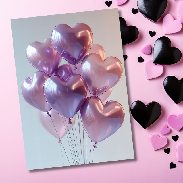Carte Heart shaped Balloons Valentine's Greeting (Créateur téléchargé)