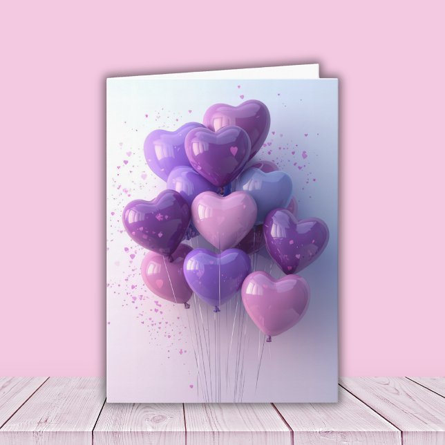 Carte Heart shaped Balloons Valentine's Greeting (Créateur téléchargé)