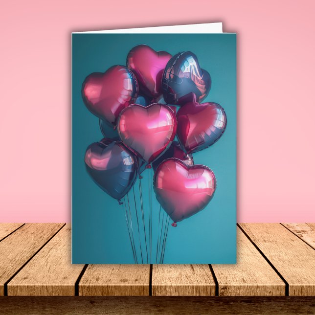 Carte Heart shaped Balloons Valentine's Greeting (Créateur téléchargé)