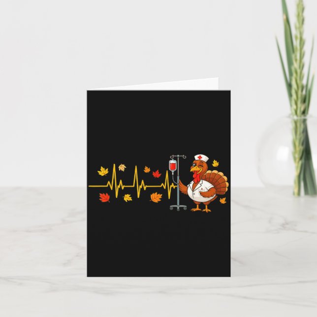 Carte Heartbeat Turkey Funny Nurse Thanksgiving Fall Des (Devant)