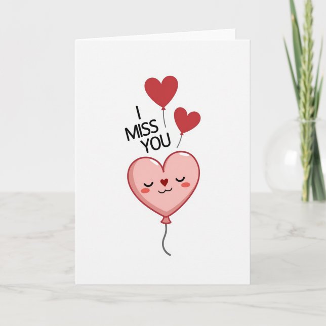 Carte Heartfelt Balloon Miss You Card (Devant)