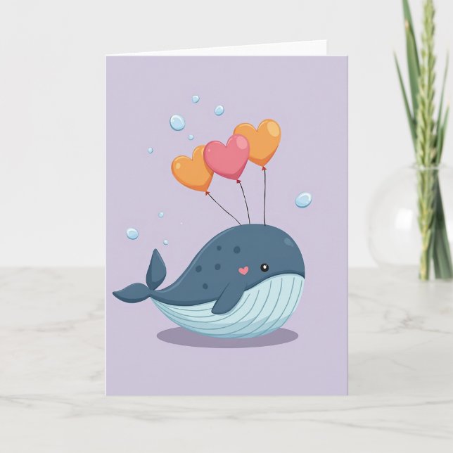 Carte Heartfelt Whale Balloon Card (Devant)