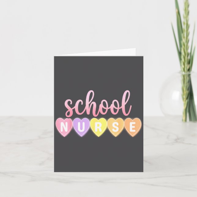 Carte Hearts School Nurse Medical Istant Valentines Day  (Devant)