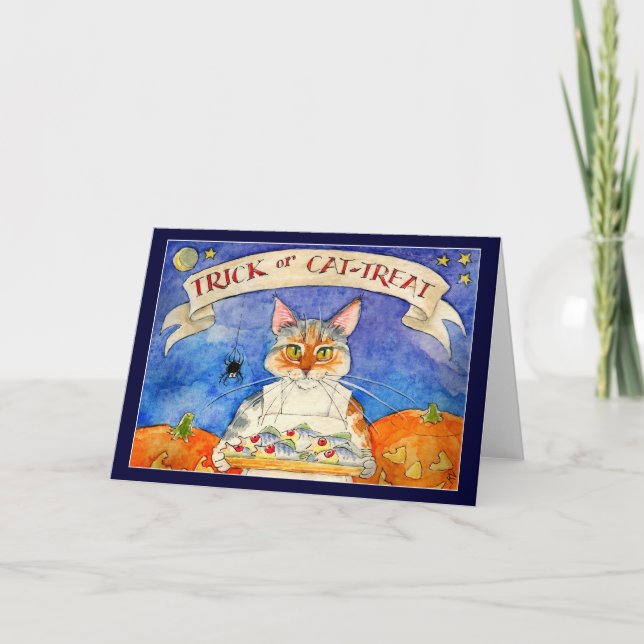 Carte Heather the Cat's Halloween Trick ou Treat card (Devant)