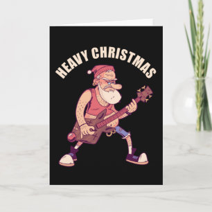 Carte Heavy Christmas Rock Santa