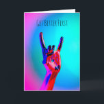 Carte Heavy Metal Hard Rock Musique Devil Horns Se Bien<br><div class="desc">Jeter des cornes n'est qu'un thang métallique. Pour votre camarade de bande,  fan de musique metal préféré,  ou rocker absolu... cette carte de bien-être est un signe pour eux. Allez-y,  et nous serons bientôt de nouveau en tête ! !</div>
