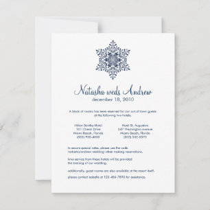 Carte Hébergement Mariage de Snowflakes hiver
