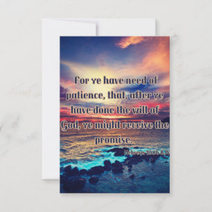 Carte Hébreux 10:36 KJV Bible Verse Pic Greeting Card