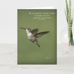 Carte Hébreux 13:2 Hummingbird Saleting Card Inspiration