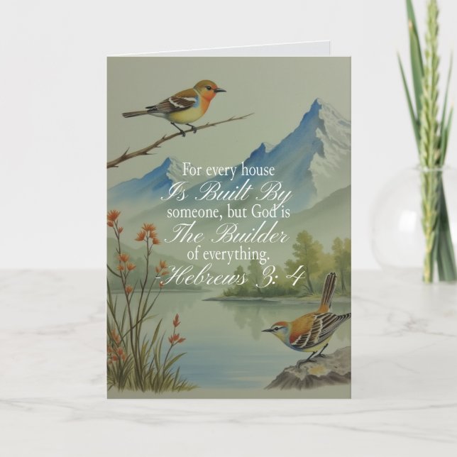 Carte Hebrews 3:4 God the Builder Scripture | Christian  (Devant)