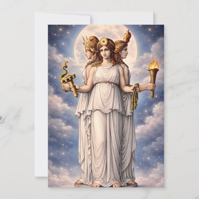 Carte Hécate Triple Déesse Art Lunaire Céleste – mythe (Devant)