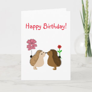 Carte Hedgehog Amour anniversaire