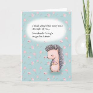 Carte Hedgehog Je t'aime Anniversaire de la Saint Valent