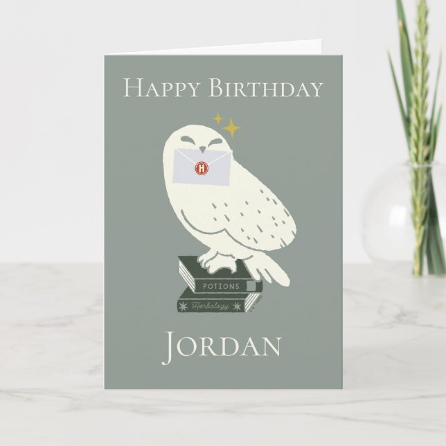 Carte Hedwig avec lettre dessin fantaisiste (Devant)