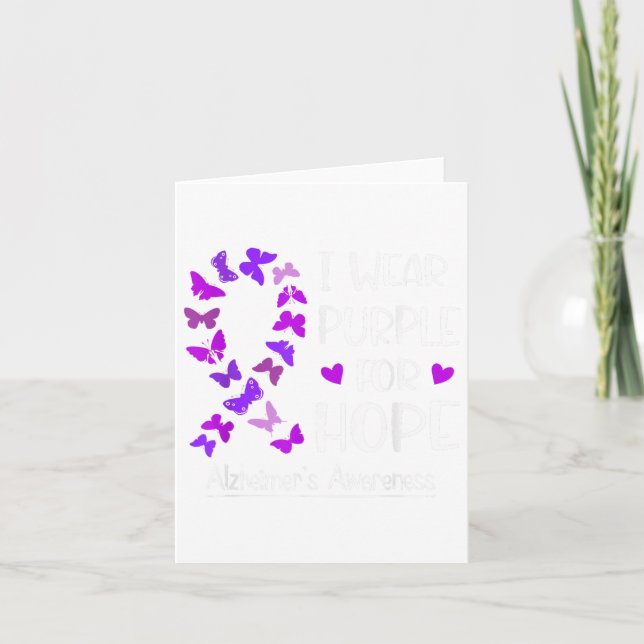 Carte Heimers Sensibilisation Ruban Papillon pourpre pou (Devant)