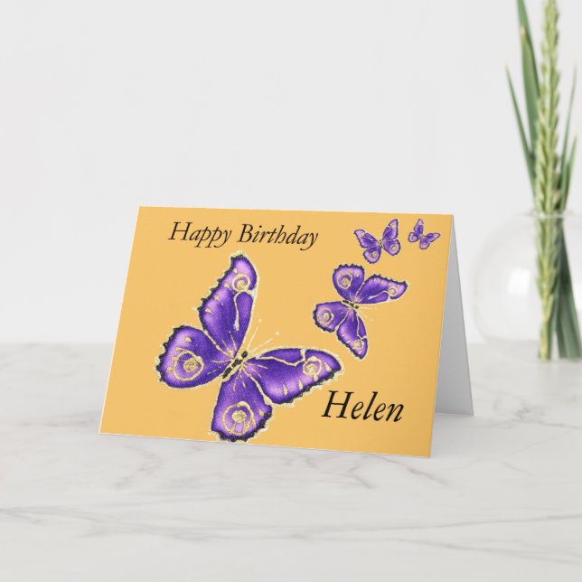 Carte Helen Happy Birthday Butterfly (Devant)