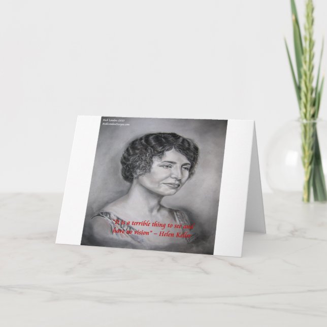 Carte Helen Keller Avoir Vision Sagesse Citation (Devant)