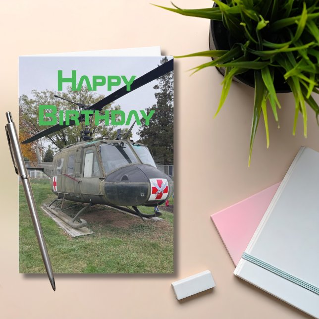 Carte Hélicoptère Avion, Anniversaire d'aviation Cool (Créateur téléchargé)