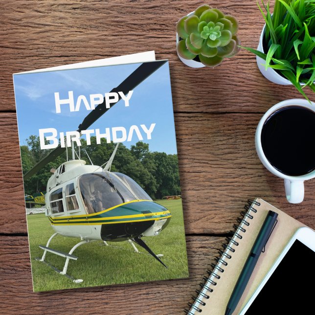 Carte Hélicoptère Avion, Anniversaire d'aviation Cool (Créateur téléchargé)
