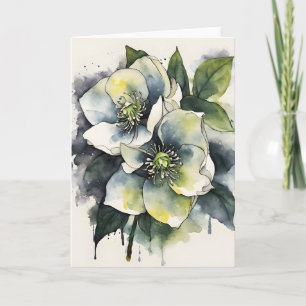 Carte Hellebore - Fleurs aquarelle