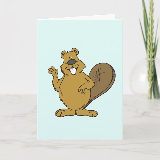 CARTE HELLO BEAVER FUNNY HELLO CARD POUR LUI (Devant)