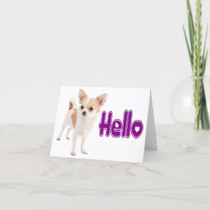 Carte Hello Chihuahua Puppy Dog Blank Notecard
