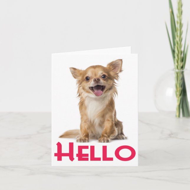 Carte Hello Chihuahua Puppy Dog Blank Notecard (Devant)