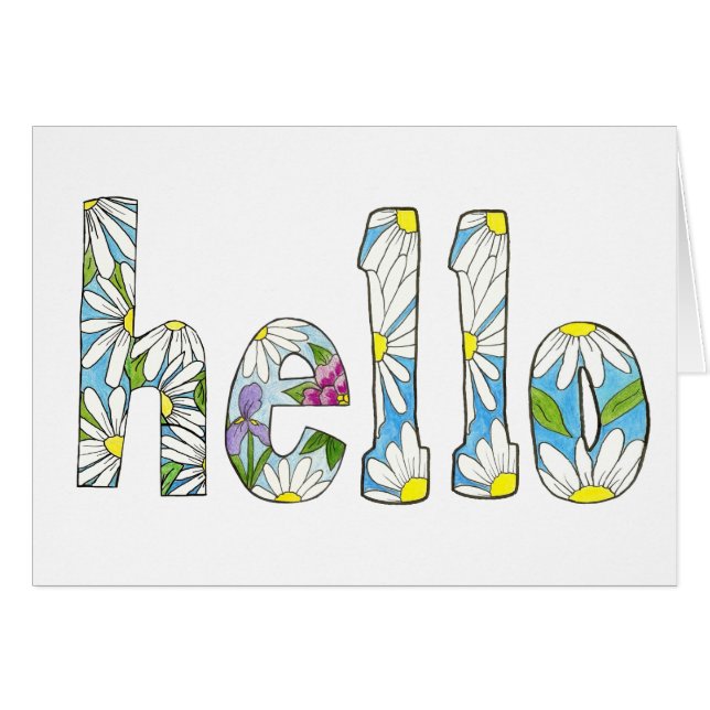 Carte Hello Daisy Note (Devant Horizontal)