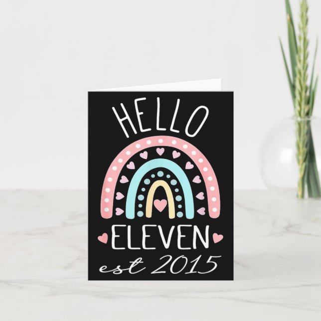Carte Hello Eleven Est 2015 Birthday Rainbow Born In 201 (Devant)
