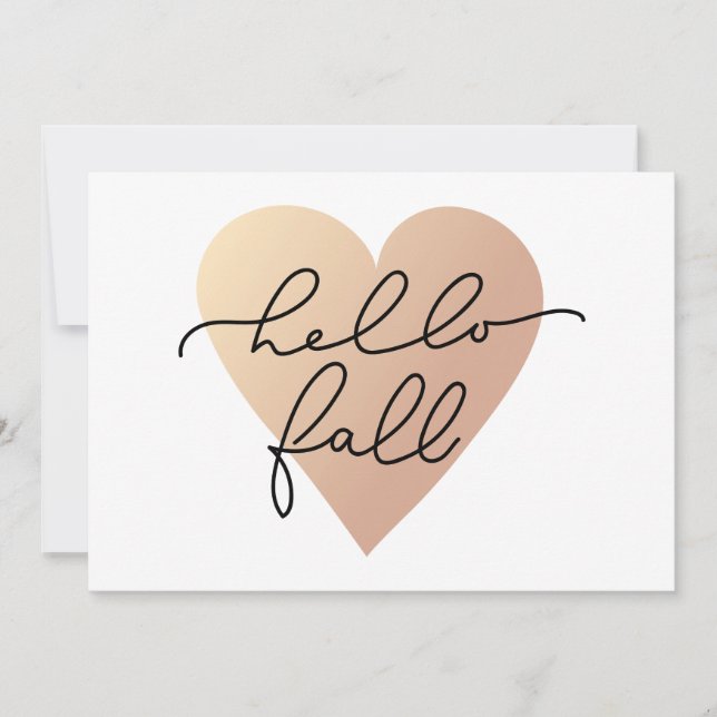 Carte Hello Fall Love Heart (Devant)