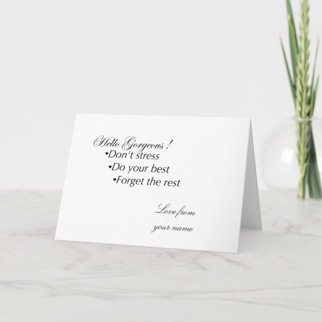 Carte Hello Gorgeous Stay Positive (Devant)