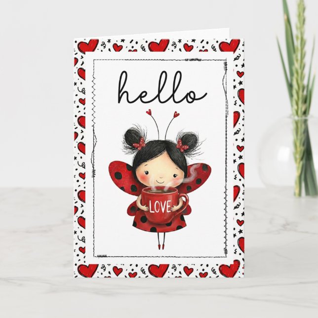 Carte Hello Lovely Ladybug Fairy (Devant)