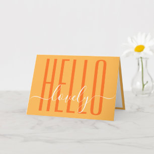Carte Hello Lovely Moderne Typographie Calligraphie Scri