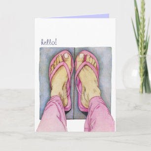 Carte Hello Pieds Roses