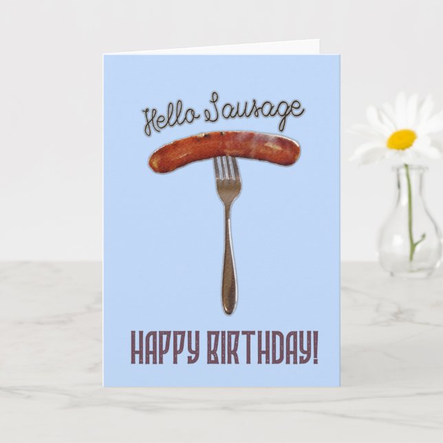 Carte Hello Sausage - Conception conviviale - Joyeux ann (Petite plante)