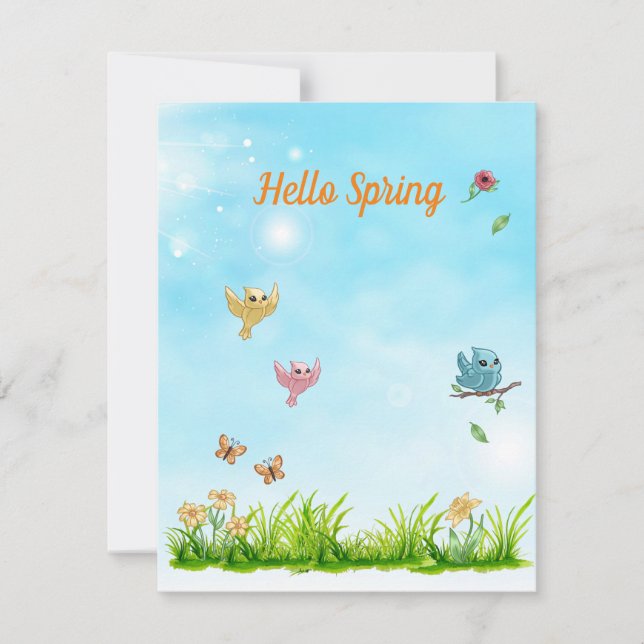 Carte Hello Spring & Blue Sky (Devant)