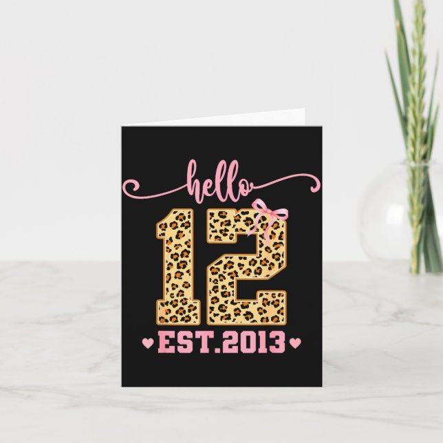 Carte Hello Twelve Est 2013 12th Birthday Coquette Bow L (Devant)